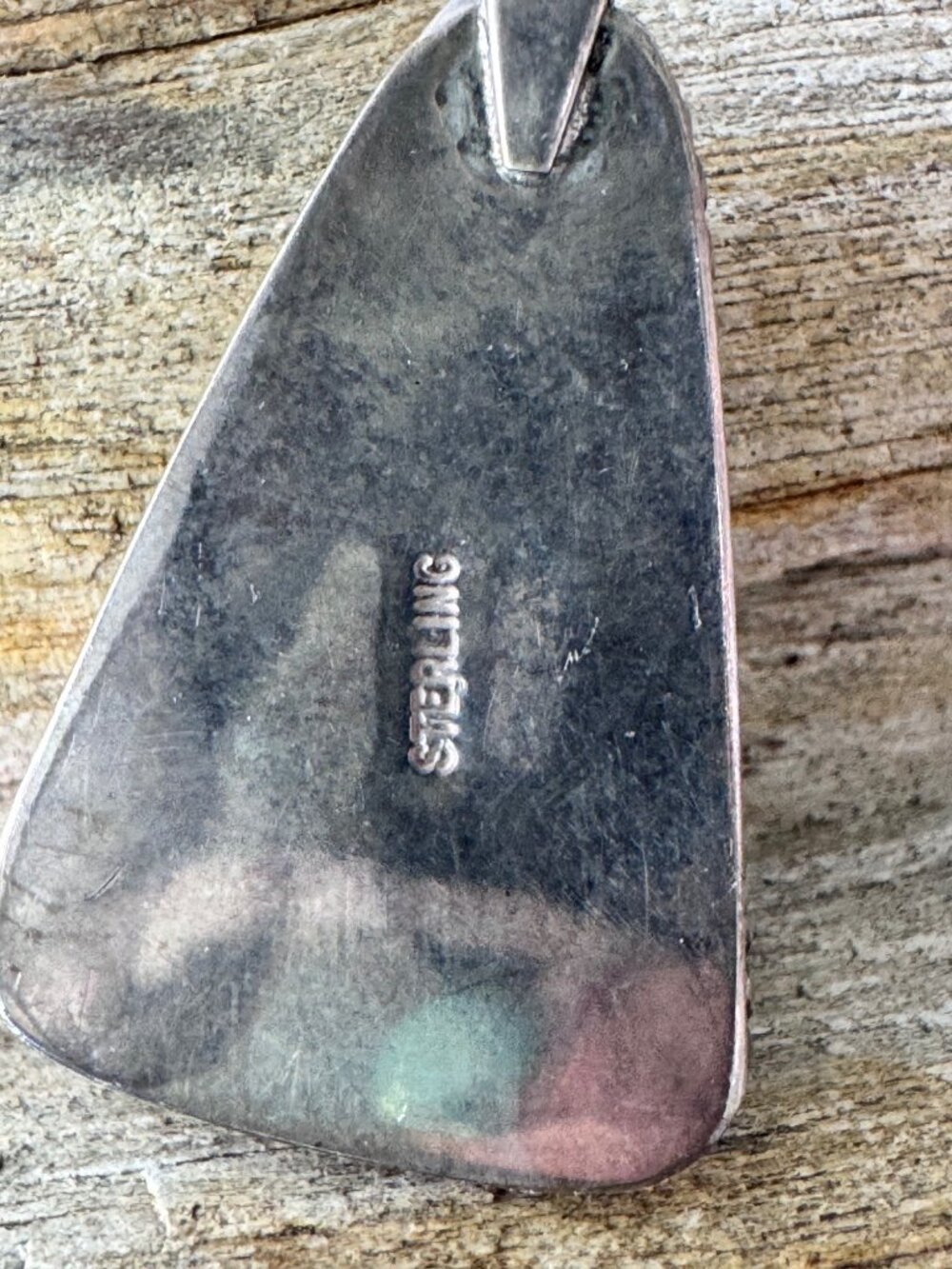 Sterling Silver Pendant Unisex 7.59g Pietersite Triangular Cabochon Artisan - Picture 5 of 8